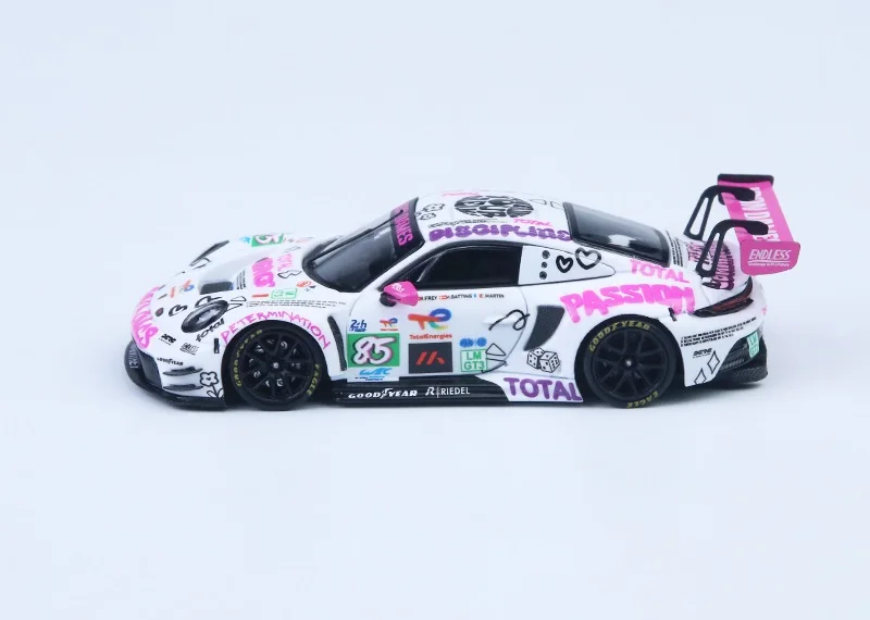 Star Race SR 1:64 GT3 Blanco Rosa No. 85 Colección de modelos de coches fundidos en miniatura