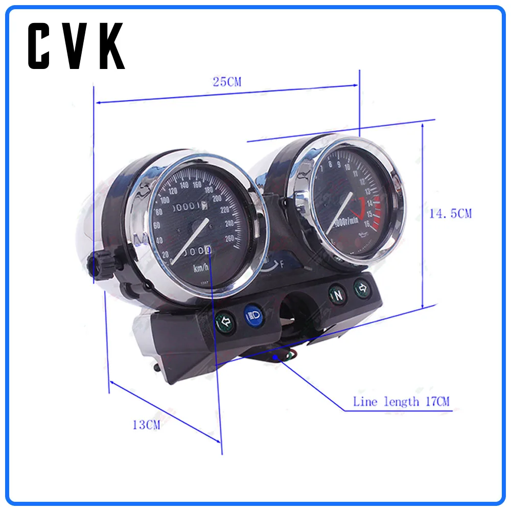 CVK Motorcycles Speedometer Gauge Tachometer Odometer For Kawasaki ZRX ZRX1100 ZRX400 250 400 750 1100 ZRX250 ZRX750 ZRX1100