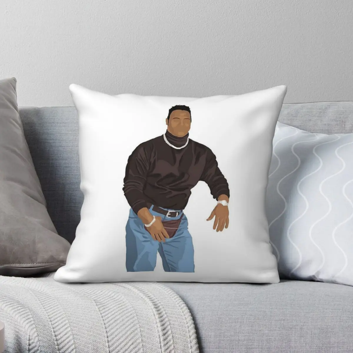 Dwayne Johnson The Rock Square Pillowcase Polyester Linen Velvet Pattern Zip Decorative Room Cushion Case