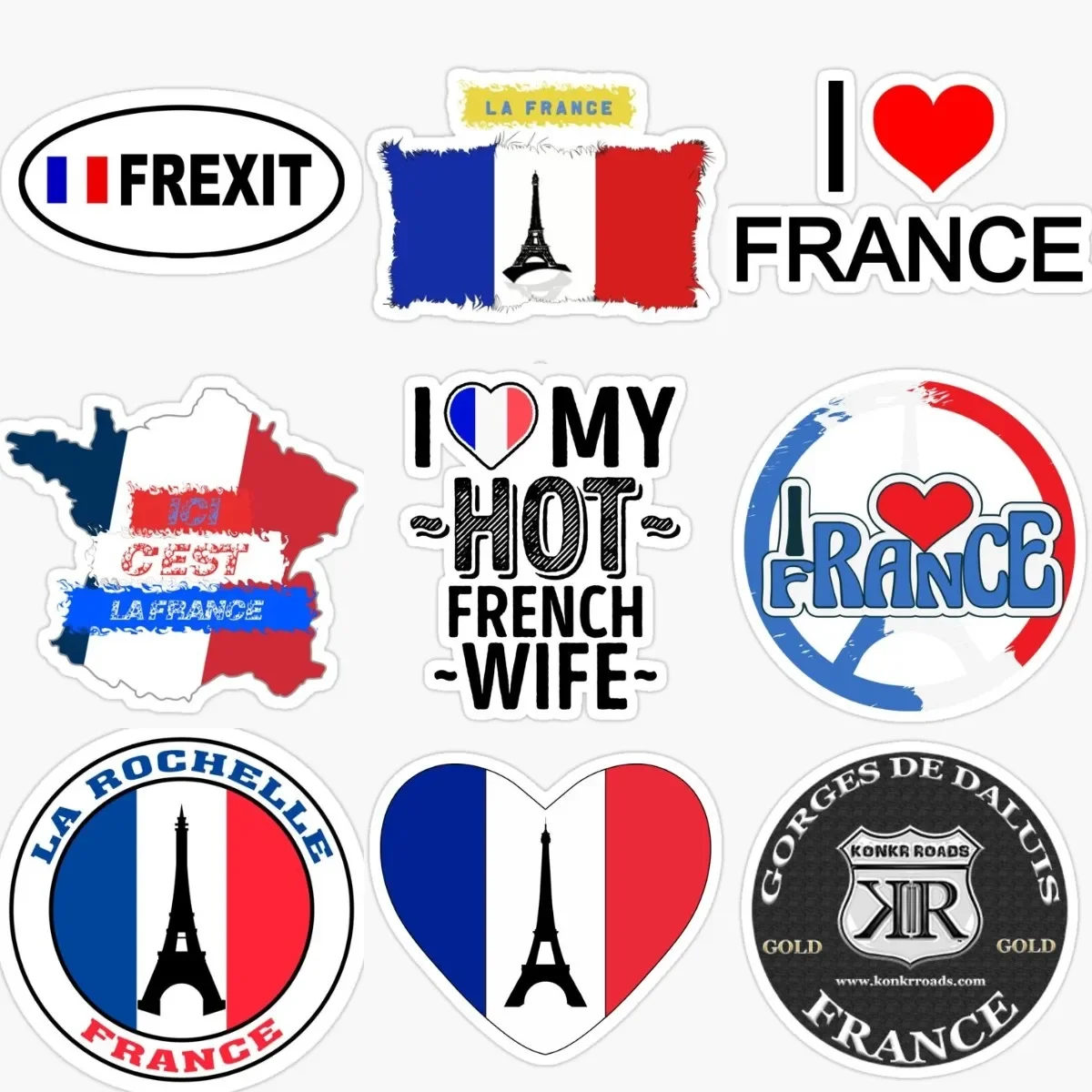 

Love France Heart Flag Map Paris Tower Sticker for Decorate Car Laptop Bumper Motorcycle Bicycle Truck Wall Decal Accessories