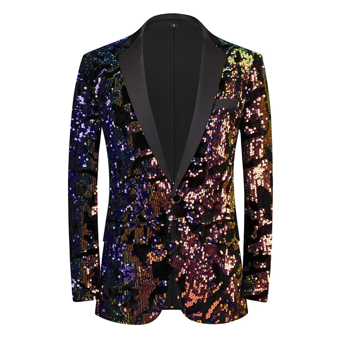 

2023 Men's Velvet Sequins Small Suit Shiny Slim Fit Suit Coat Wedding Party Dress Men's