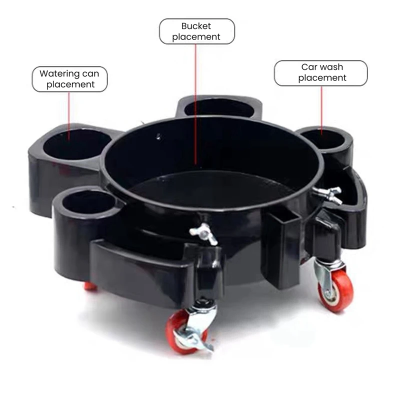 Removable Rolling Bucket Dollys Multifunctional Rolling For Car Detailing Wash Chair With 5 Swivel Casters And Filter