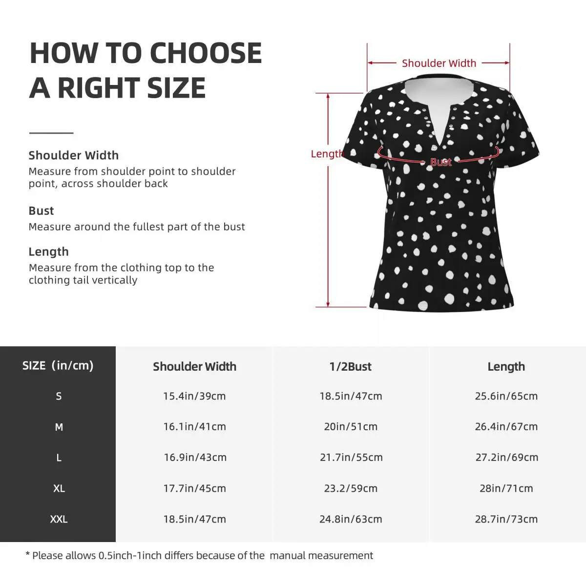 Dalmatian Spots Print T-Shirt White Polka Dots Elegant T-Shirts Sexy Deep V Neck Short-Sleeve Graphic Tshirt 2024 Ladies Tees image 5