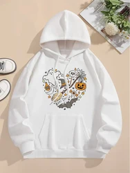 2024 Winter Love Halloween Printed Women's Sweater Kawaii Autumn Women's Sweater Fashion New Women's Clothing