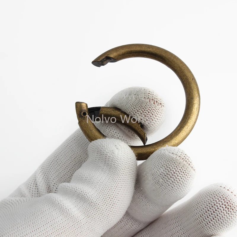 19MM 25MM 32MM 38MM Bronze Metal O Ring Spring Clasps Open Round Carabiner For Bags Belt Keyring Dog Chain Buckles Accessories