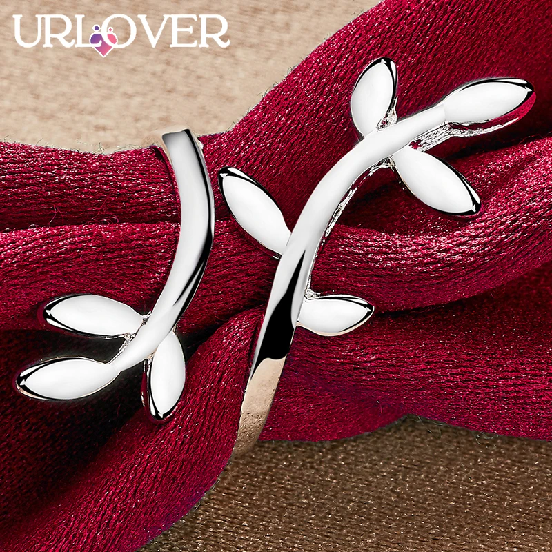 URLOVER 925 Sterling Silver Ring For Woman Tree Branch Rings Lady Party Engagement Wedding Fashion Jewelry Birthday Gifts