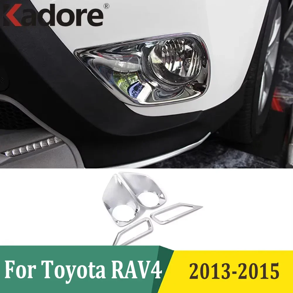 

For Toyota RAV4 RAV 4 2013 2014 2015 Chrome Front Rear Foglight Fog Light Lamp Cover Trim Frame Sticker Exterior Accessories