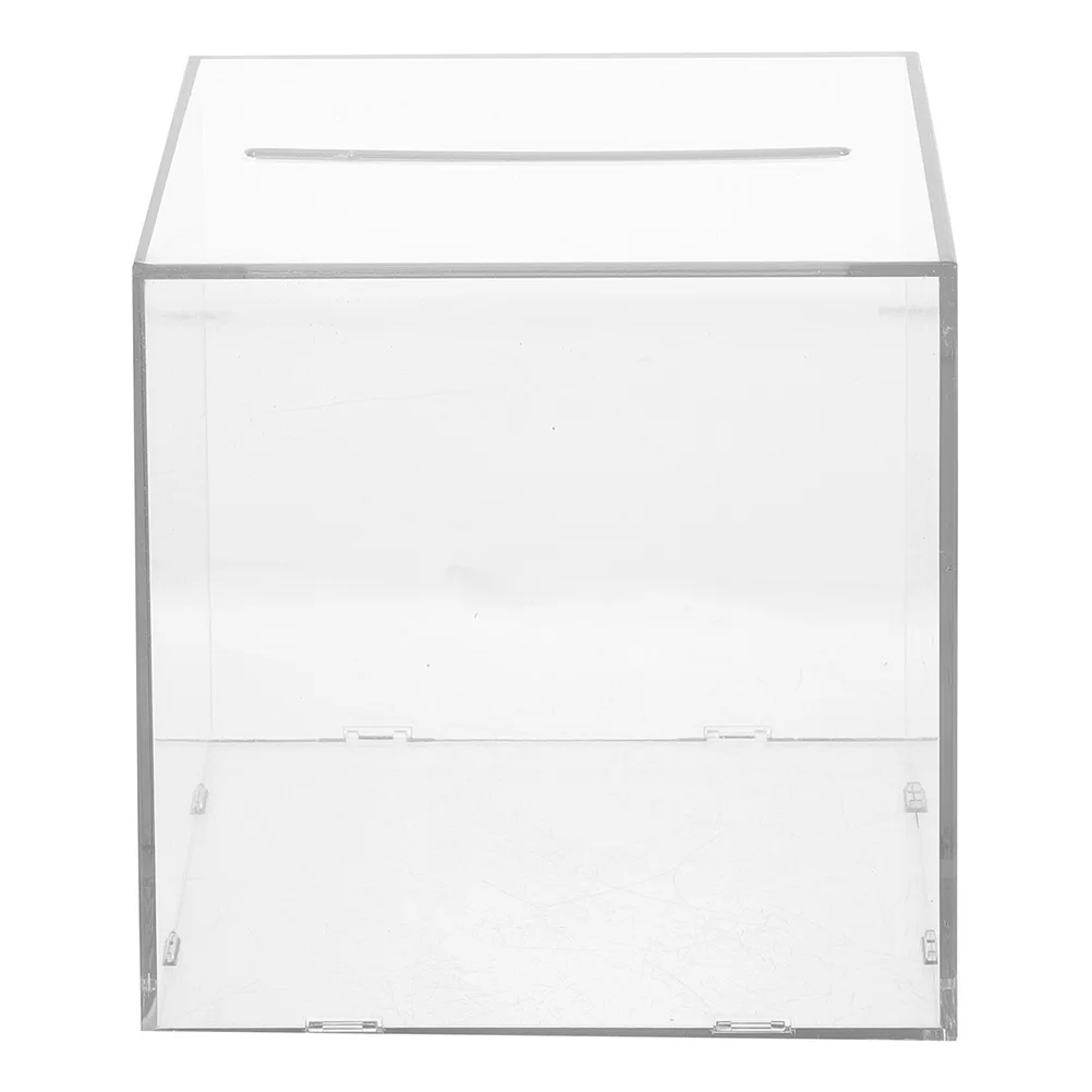 

Acrylic Piggy Bank Transparent Cube Saving Pot Unopenable Coin Container Home Decor Money Storage Bank Savings Jar