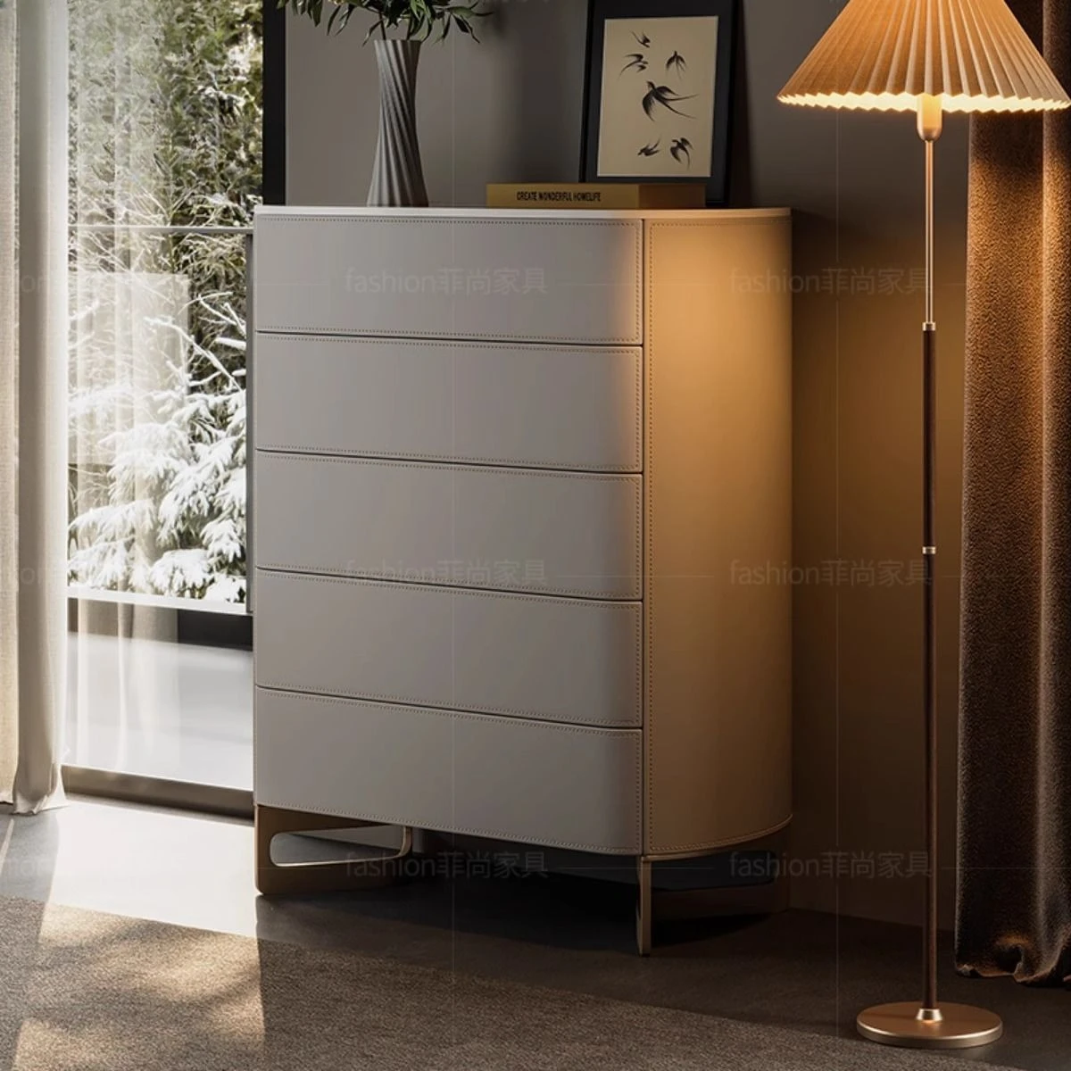 chest of drawers modern Nordic bedroom storage chest of drawers solid wood storage cabinet light luxury bedside cabinet