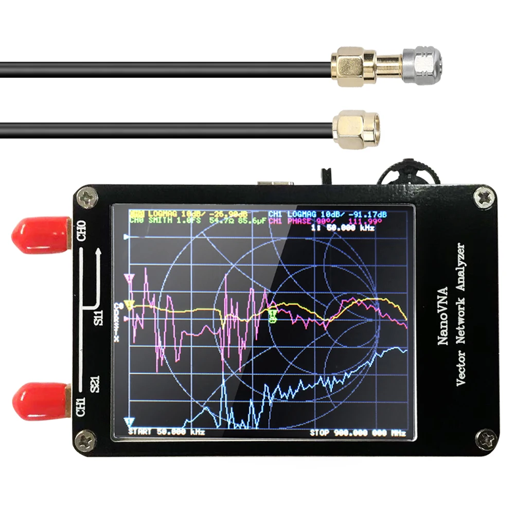 

50KHz-900MHz Digital Handheld Vector Network Analyzer Touching Screen Shortwave MF HF VHF Antenna Analyzer Standing Waves