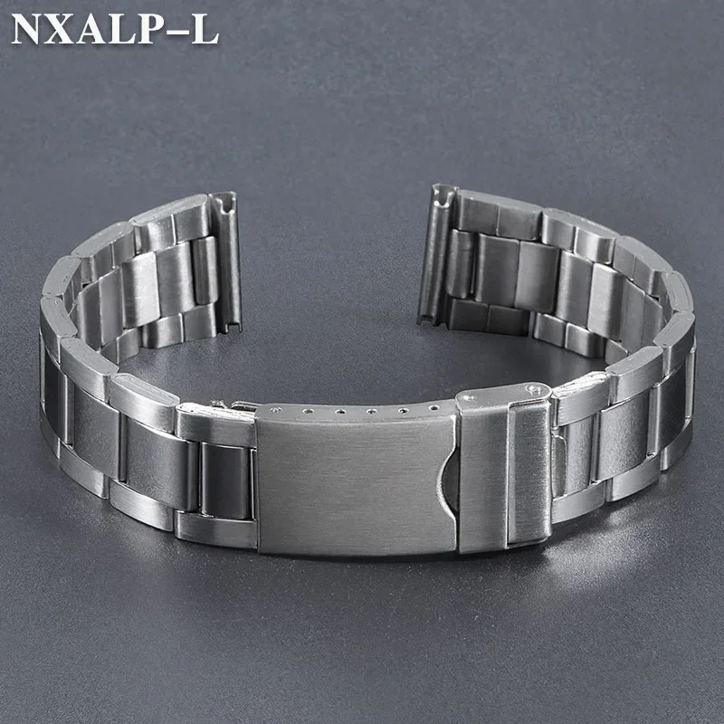 الفولاذ المقاوم للصدأ حزام (استيك) ساعة العالمي حزام للطي مشبك سوار للساعة 12 14 مللي متر 16 مللي متر 18 مللي متر 20 مللي متر 22 مللي متر 24 مللي متر حزام ساعة اكسسوارات