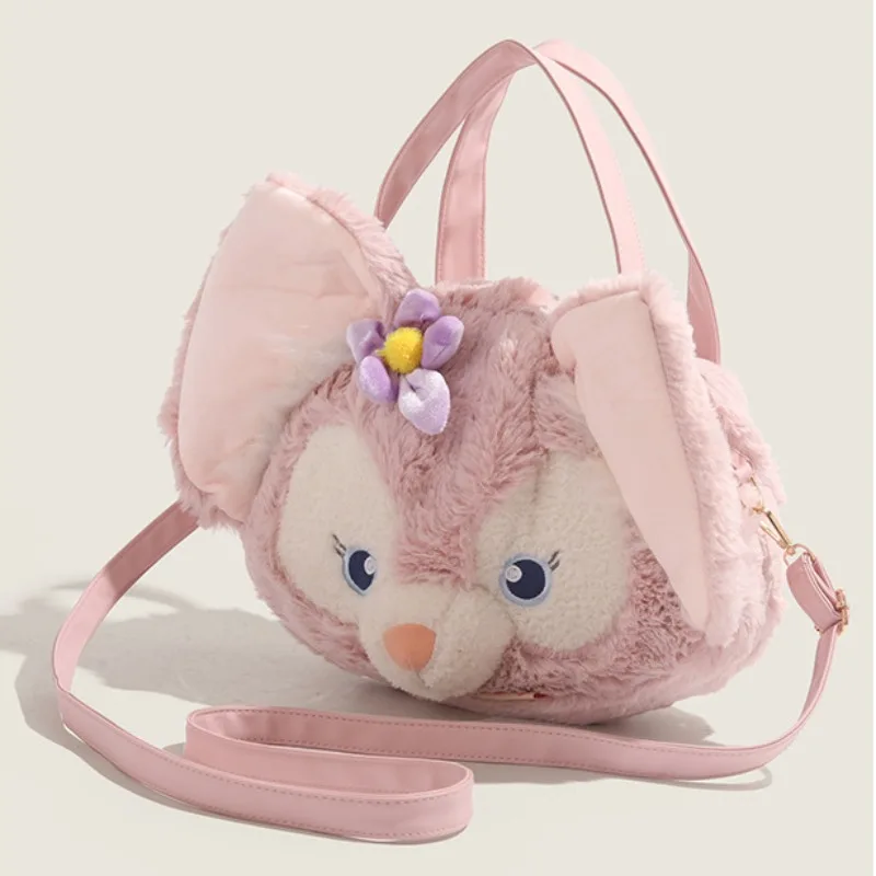 MINISO Disney Cartoon Cute Bighead Doll LinaBell Handheld Plush Bag Portable Storage Plush Crossbody Phone Bag Gifts for Girls