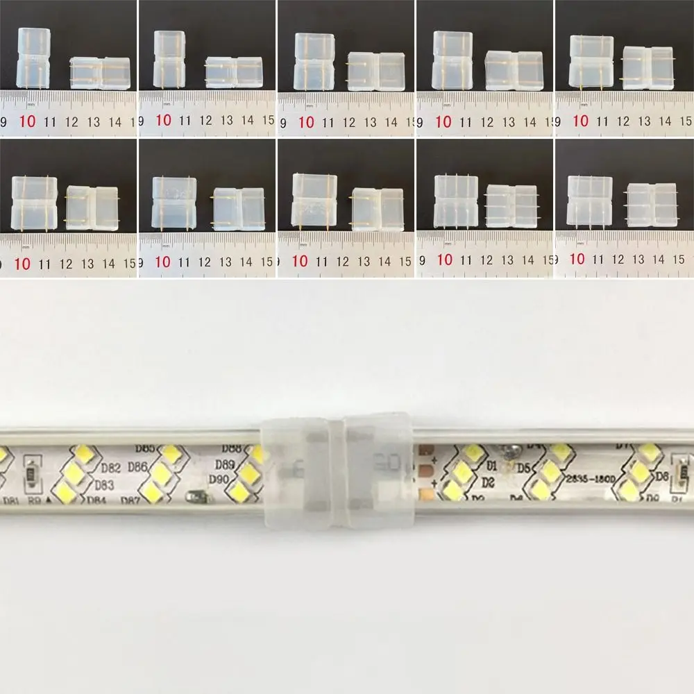 Durable Copper RGB Connector Gold 6mm 7mm 8mm 9mm 10mm LED Strip Connector 2 Pin 3Pin Solderless Connectors RGB