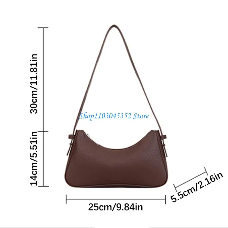 محفظة جلدية حقائب كتف صغيرة على شكل أهلة للنساء تحت الإبط حقائب يد هوبوس براثن عصرية مع حزام قابل للتعديل #6