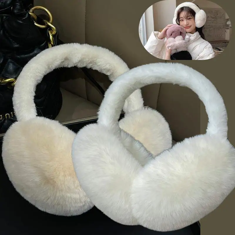 1PC Cold Protection Winter Windproof Earmuffs Warm Portable Foldable Earmuffs Women Solid Color Optional Plush Earmuff Earflap