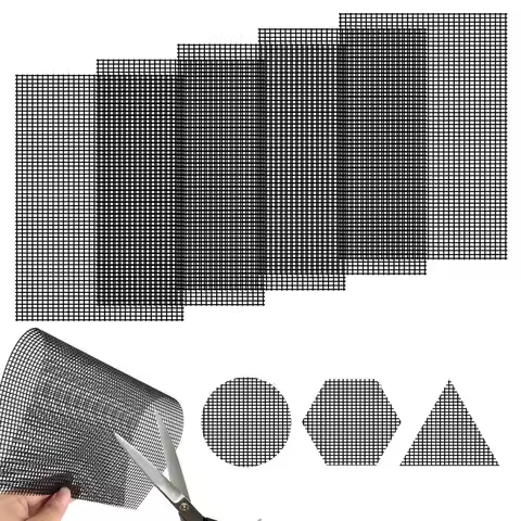 5pcs Black Flower Pot Hole Mesh Pad Bonsai Pot Bottom Grid Mat Bottom Mat Prevent Soil Loss Breathable Drainage Bottom Mat