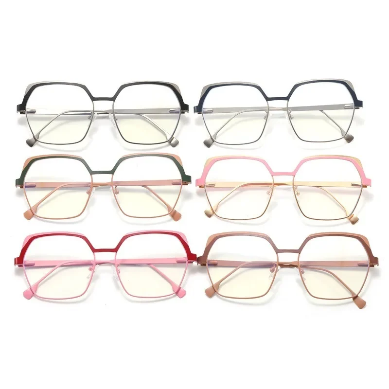 Transparent Glasses Woman Anti Blue Light Optical Glasses Frames Metal Female Fashion Computer Eyeglasses