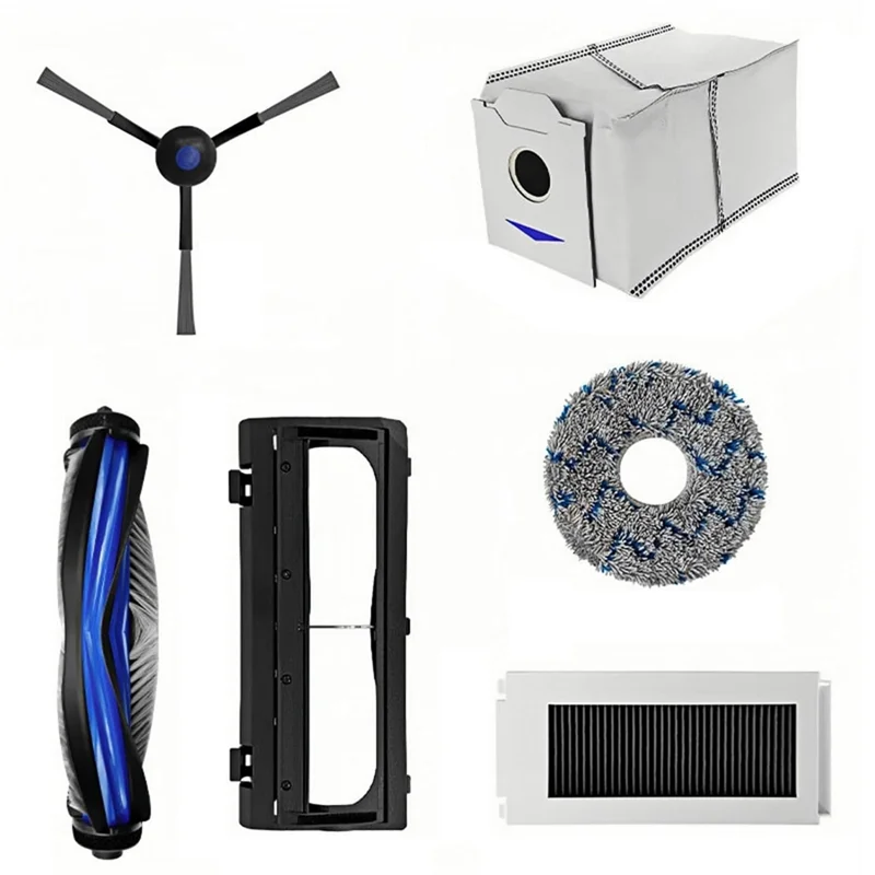 AB15-Accessories Kit For Ecovacs Deebot N30 Pro Omni Robot Vacuum Cleaner Main Side Brush Hepa Filter Mop Cloth Dust Bags