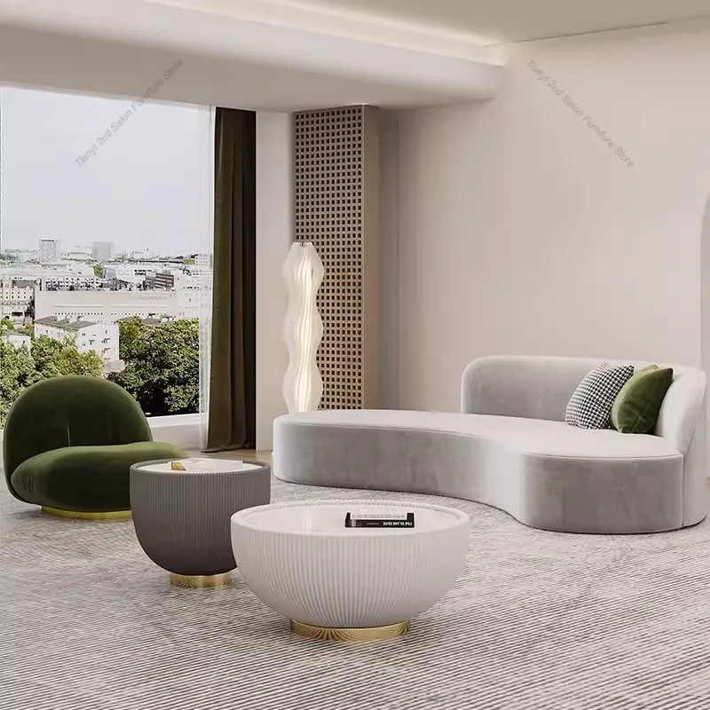 Modern Creative Office Sofa Homestay Beauty Salon Company Reception Sofa Rest Area Velvet Design Office Furniture Transat FYOS