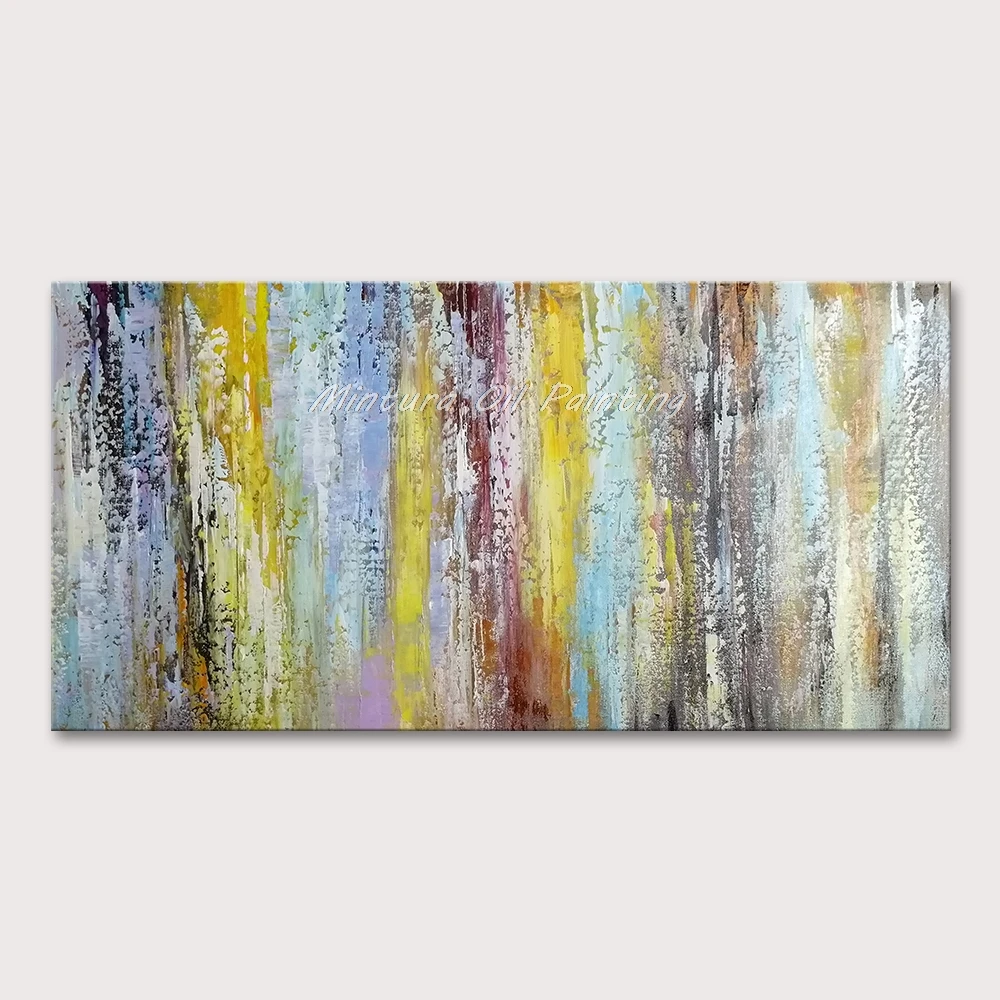 

Mintura Wall Picture for Living Room Oil Paintings on Canvas,Hand-Painted Abstract Color Painting Home Decor Wall Art No Framed