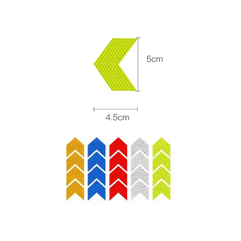 12 Pcs/Set Reflective Sign Tape Warning Safety Sticker for Car Bumper Trunk Reflector Hazard Tape Motorcycle Accessories