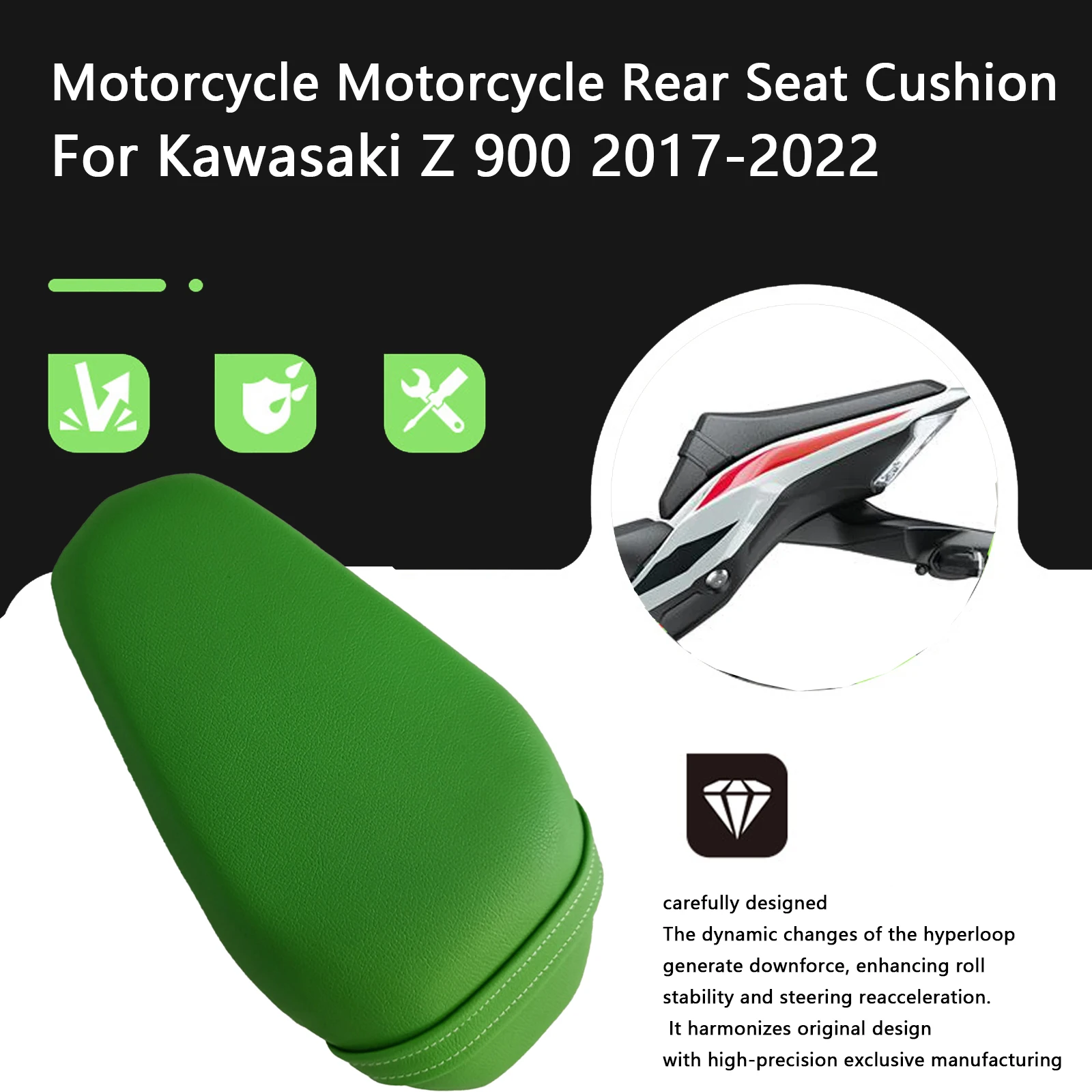 Motorcycle Rear Seat Cushion Rear Passenger Padded PU Seat Cushion Accessories For Kawasaki Z 900 Z900 z900 2017-2022