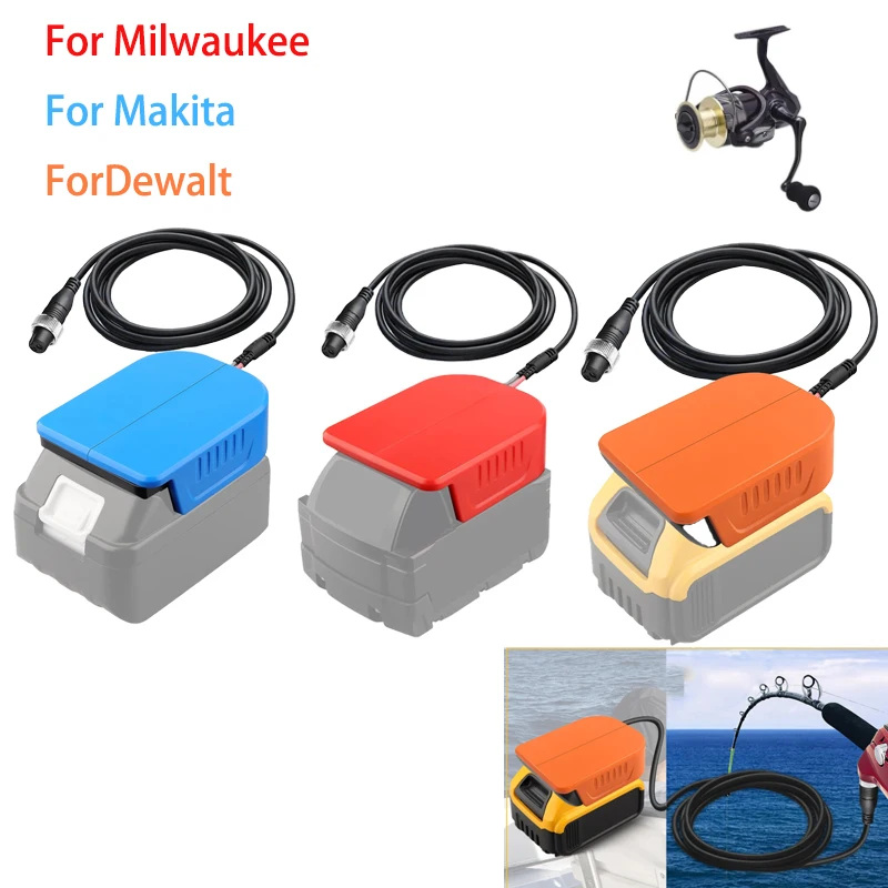 750/800MJUnder Fishing Batterty Adapter For Makita/Dewalt/Milwaukee18/20V Battery Work for Daiwa/Shimano14.4V Power Assist Reels