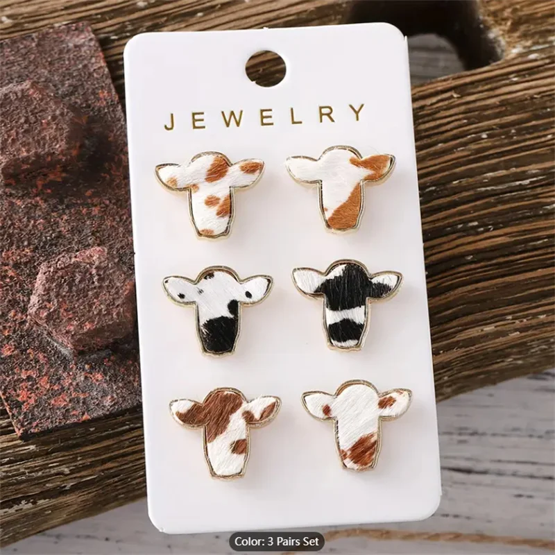 Cow Earrings 3Pk - … - image