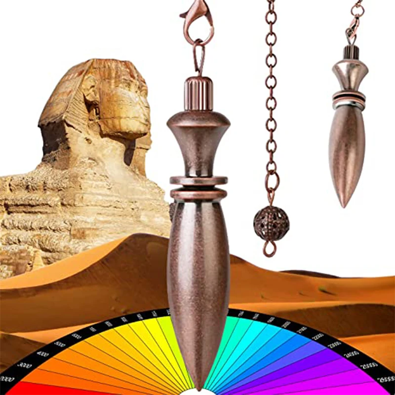 Dowsing Divination Metal Pendulum Karnak Egyptian Metal Pendulum Brass Pendant Heavy Dowser Reiki Spiritual Copper Pendulos X019