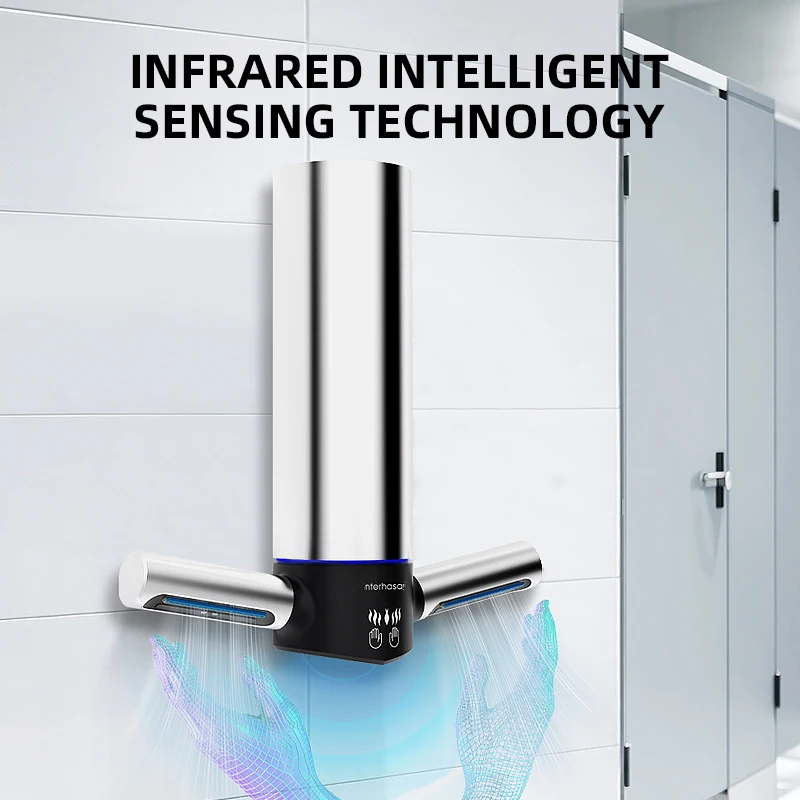 High Speed Wall Mounted Jet Air Hand Dryer with HEPA Filter Stainless Steel Commercial Hand Dryers Machine for Restroom