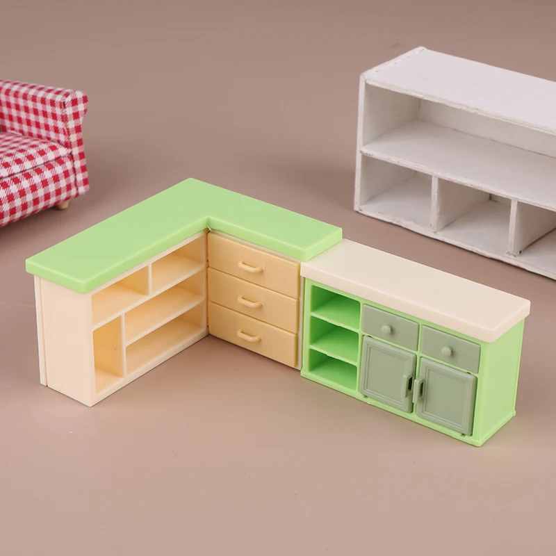 1/12 Dollhouse Mini Storage Cabinet Counter Model Dollhouse Convenience Store Furniture Accessory Dolls House Decoration