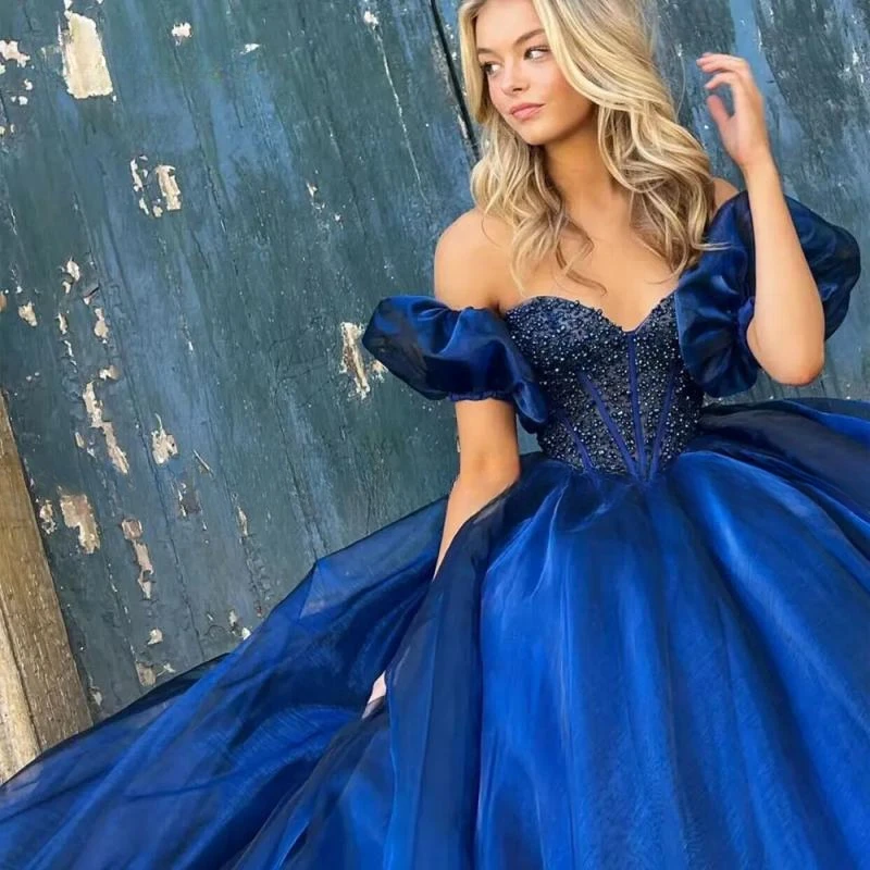 Elegante Vestido De Quinceañera De tul real, Vestido De baile De Organza con cuentas De perlas, Vestido De princesa dulce 16, Vestido De desfile, Vestido De fiesta De 15