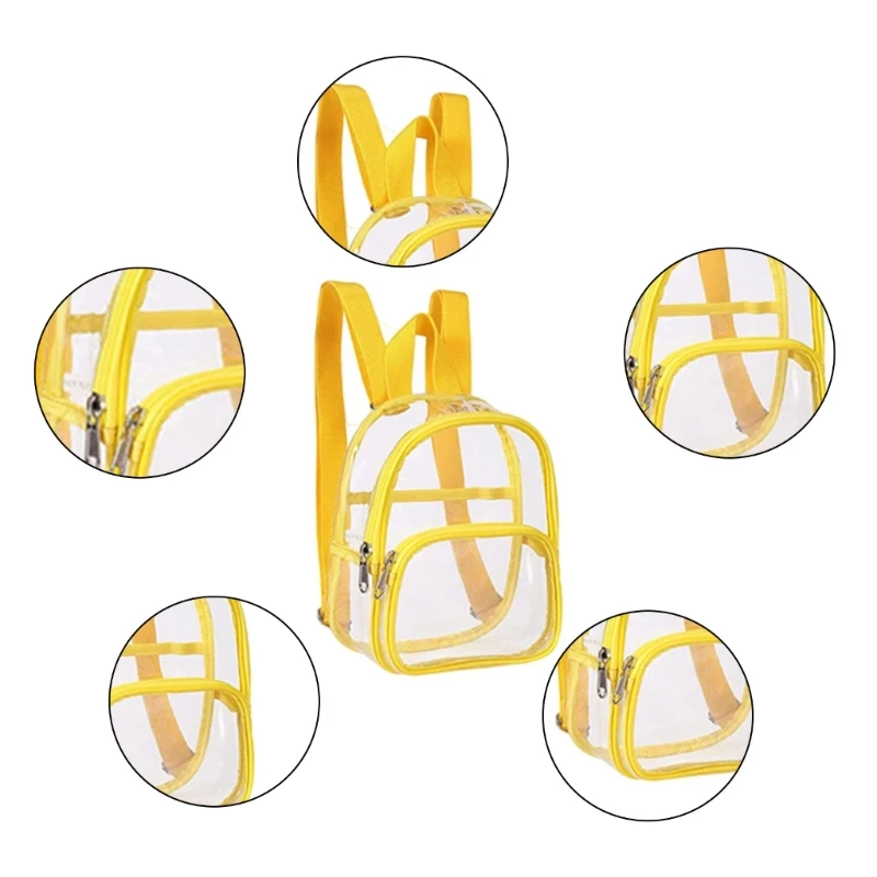 All-matching Backpack Clear Backpack See Through Backpack Student School Bag PVC Backpack Stadium Backpack