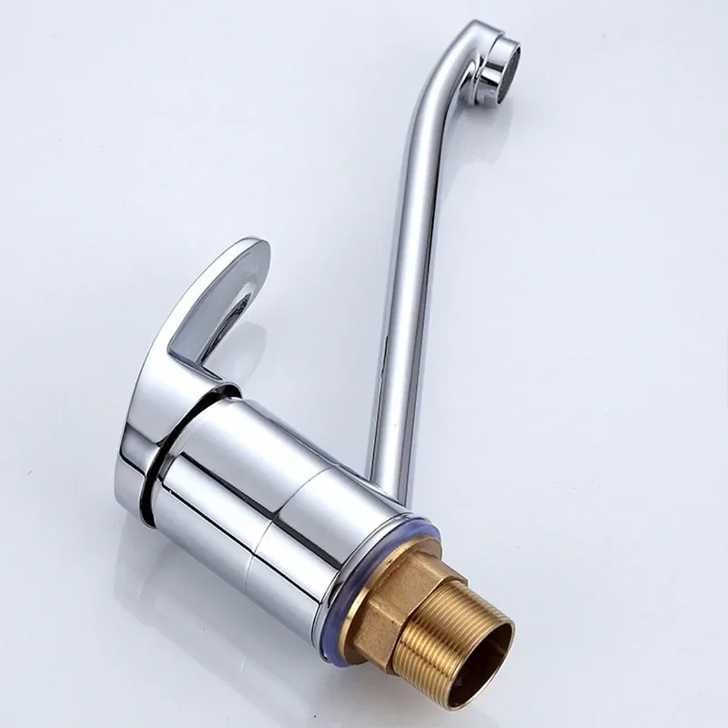 Robinet de lavabo de salle de bains en alliage de Zinc, modèle court, robinet d'évier de cuisine, mélangeur de lavage chaud et froid, robinet de grue, robinets d'évier rotatifs à 360 degrés