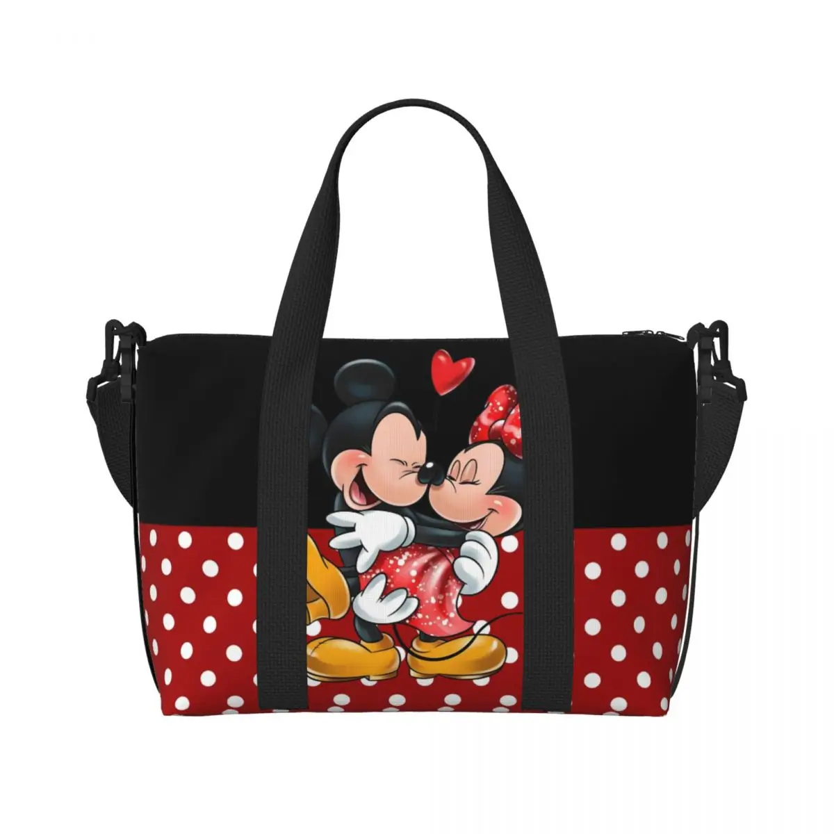 

Custom Large Mickey Mouse Tote Bag Women Cute Cartoon Minnie Character Shopping Shoulder Beach Gym Travel Bag