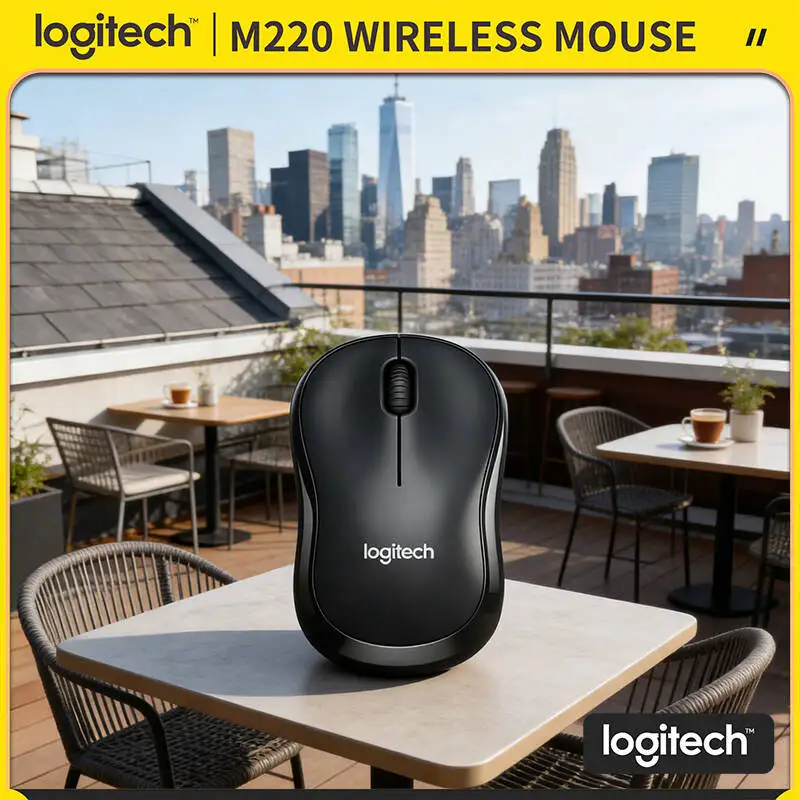 

Logitech M220 Wireless Mouse Silent Clicks 2.4GHz Stable Link 18-Month Battery Ergonomic Comfort Shape Office Home Tool