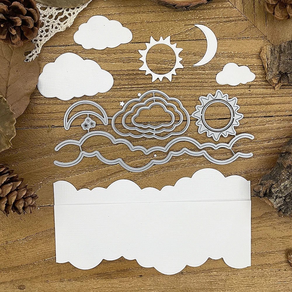 Mountain clouds the Sun Metal Cutting Dies Stencils for DIY Scrapbooking Decorative Embossing DIY Paper Cards