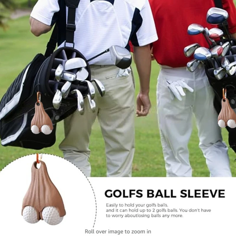 Golf Ball Testicle Sac Holder The Ultimate Gag Golfer Gift Portable Golf Holder For Golf Lovers With Carabiner Golf Themed Party