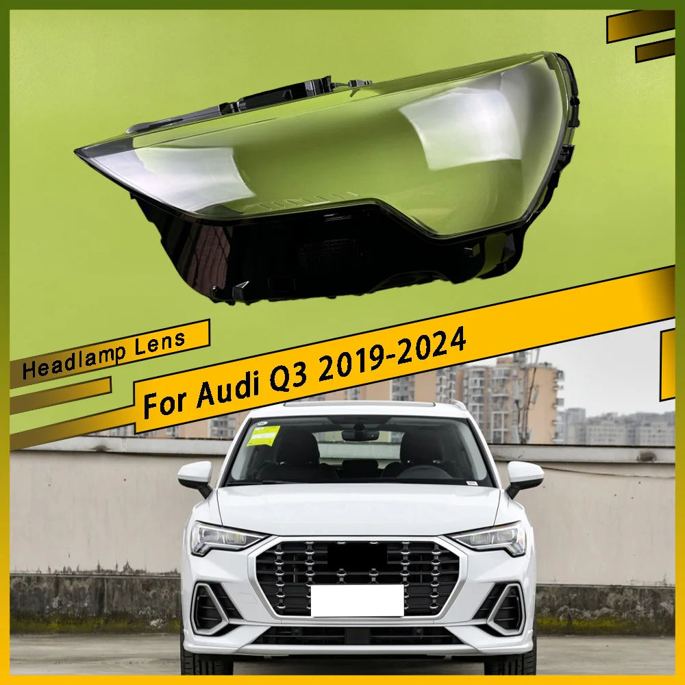 

Car Front Lens Light Head Lamp Lampcover Headlight Shell Transparent Lampshade Headlight Cover For Audi Q3 2019 - 2024