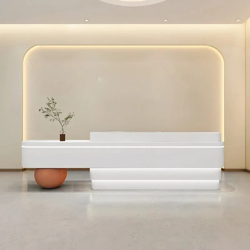 Cashier Standing Desk Office Shop Counter Aesthetic Desk White Simple Office Hair Salon Supermarket Mostrador Negocio Furniture