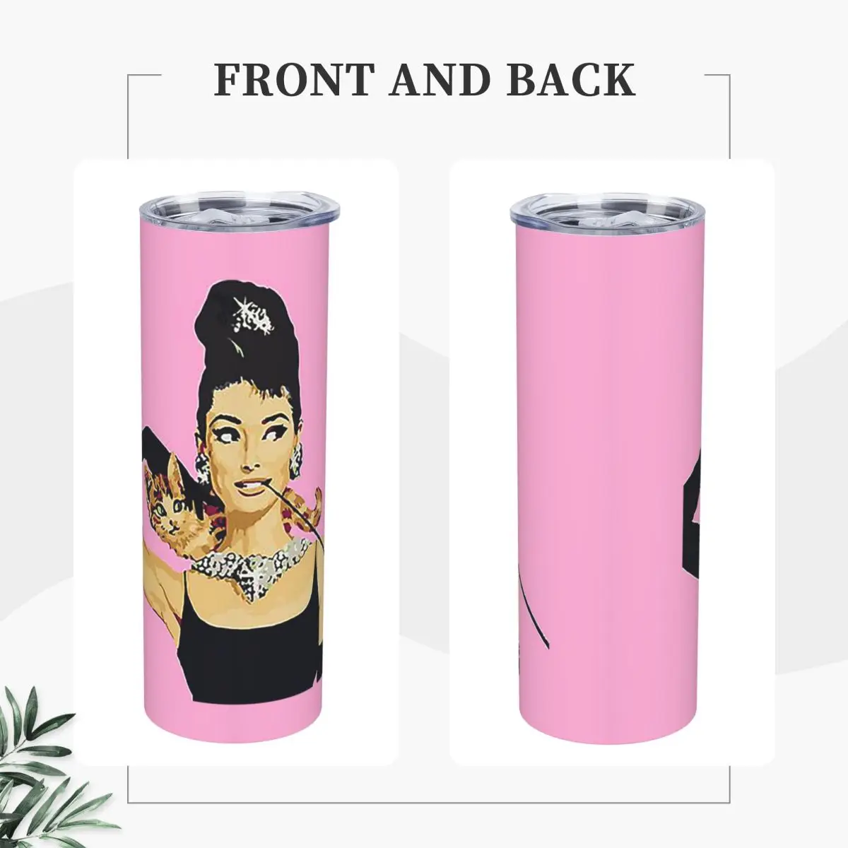 Breakfast At Tiffanys Audrey Hepburn Stainless Steel Tumbler Vacuum Insulated Mugs Thermal Cold Bottle Straws With Lid 20oz