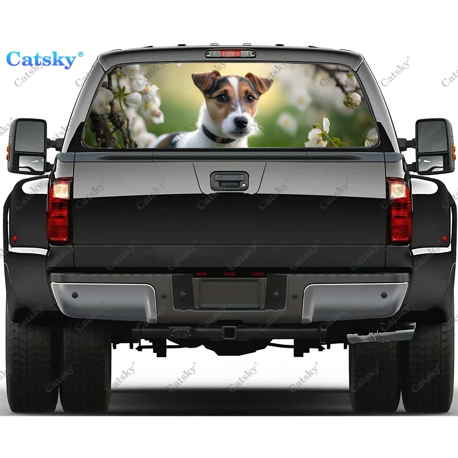 

Jack Russell Terrier Dog Rear Window Decal Fit Pickup,Truck,Car Universal See Through Perforated Back Windows Vinyl Sticker
