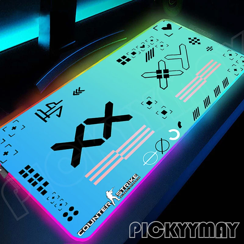 Printstream Backlit Gaming Mousepad Desk Rug RGB Gamer Mousepads Mouse Pad LED Non-Slip Rubber Mouse Mats Keyboard Mat For CSGO