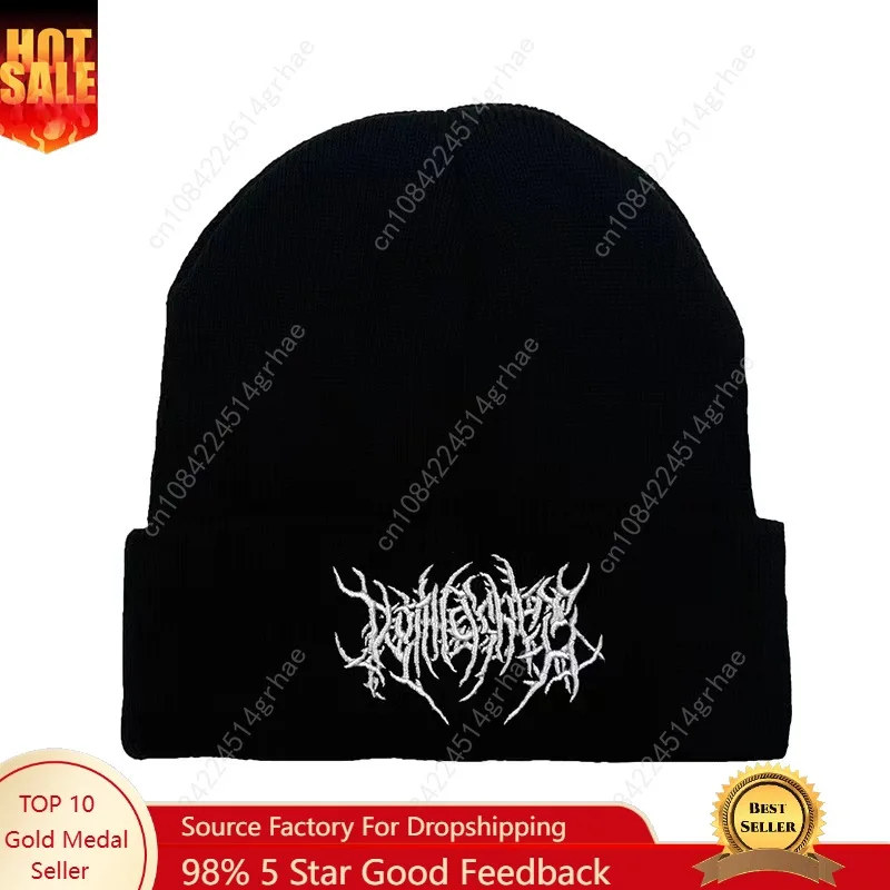 

Warm Women Men Winter Beanies Hats Gothic Street Punk Knitted Bonnet Caps 100% Cotton Fashion Keep Warm Skullies Beanies Hats