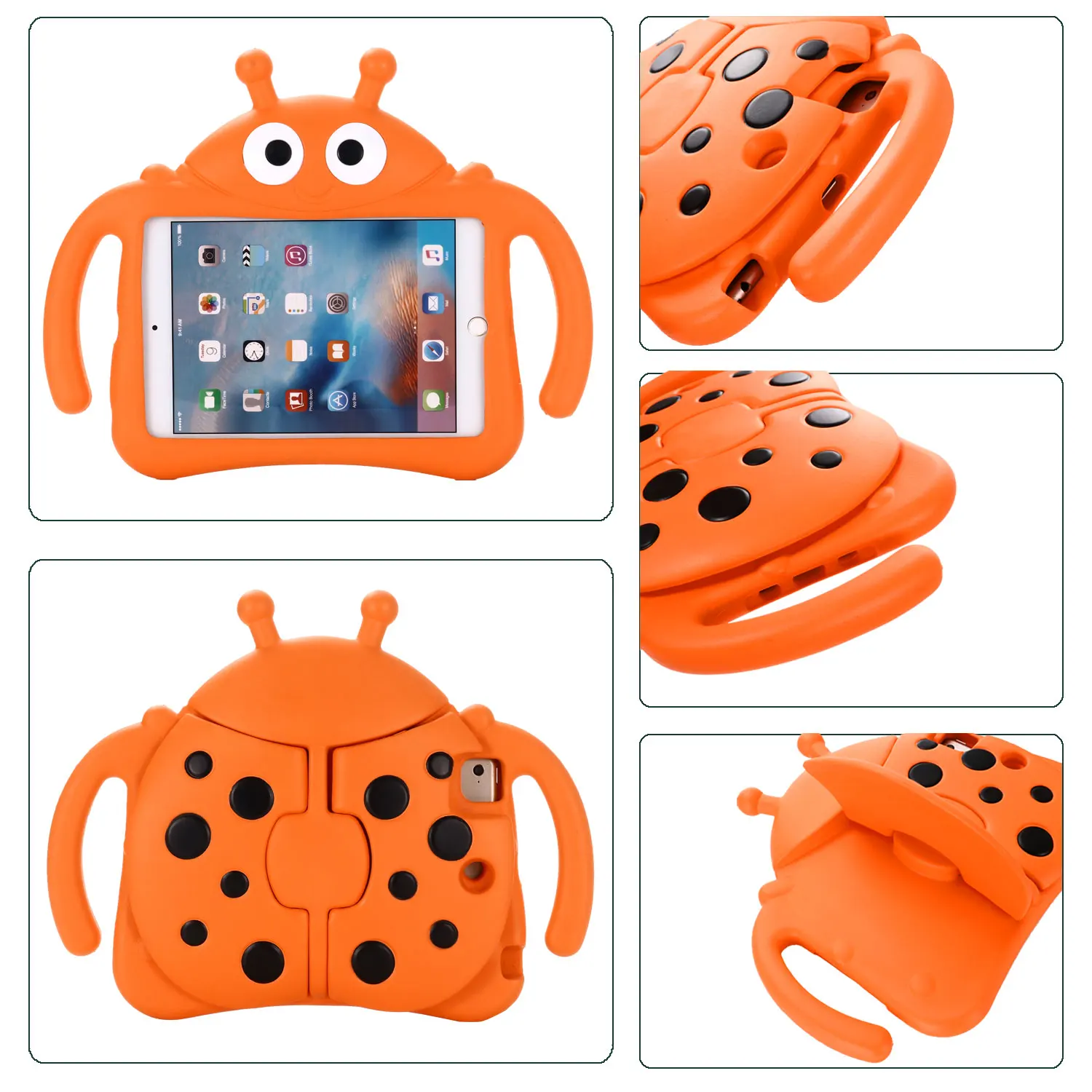 

Kids EVA Cartoon Beetle Case For iPad 10.2 9th 8th 7th Gen 9.7 5th 6th Mini5 4 3 2 1 Shockproof Stand Cover With Hand Holder