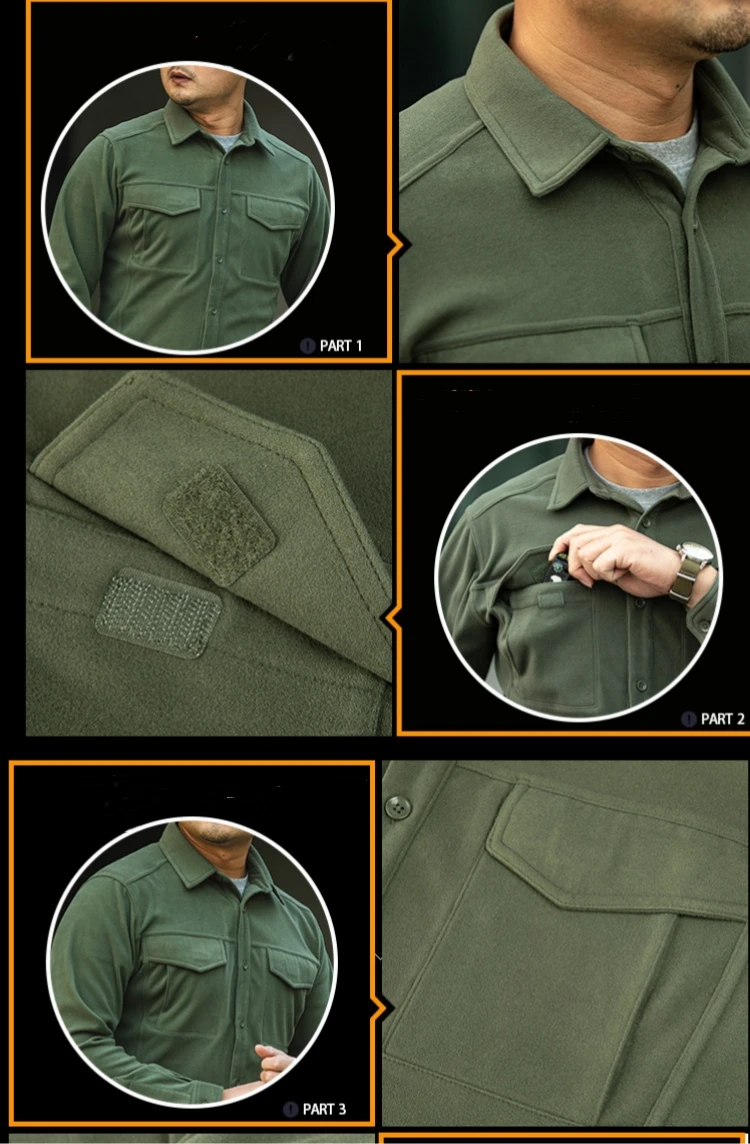 Imagem -06 - Camisa Tática de Velo Masculina Exterior Mais Veludo Quente Caminhada Esportiva Campo Militar Combate Roupas de Trabalho Outono Inverno