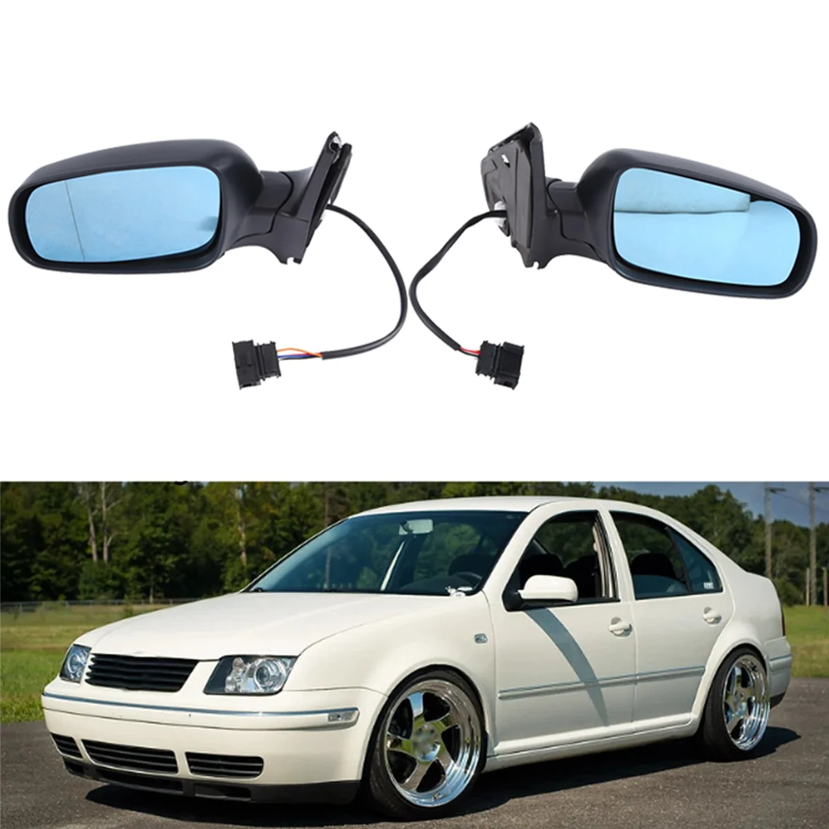 Conjunto de espejo retrovisor Exterior izquierdo, montaje de puerta para VW MK4, Golf 4, Bora, 1998-2005, 1J1857507D