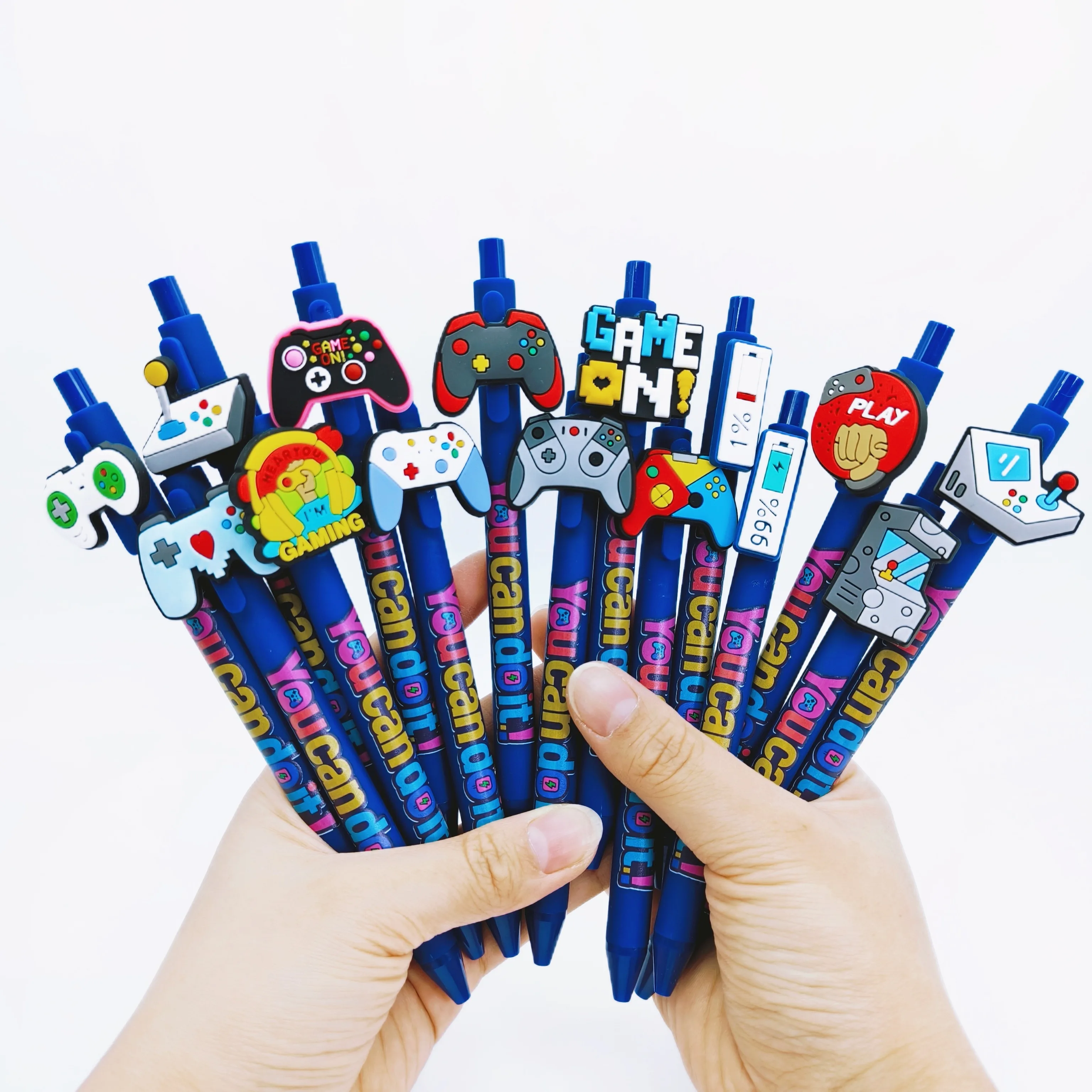 

10 шт./20 шт. темно-синий геймпад, тематическая шариковая ручка, ручка для подписи, студенческая ручка для письма, подарочная ручка