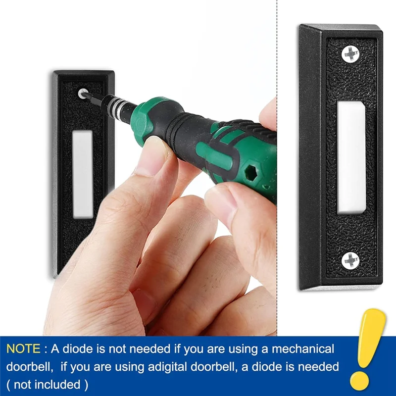 

【USB-C Cable】Wall Mounted Garage Door Switch With LED Light, 2 Pieces Illuminated Doorbell Button