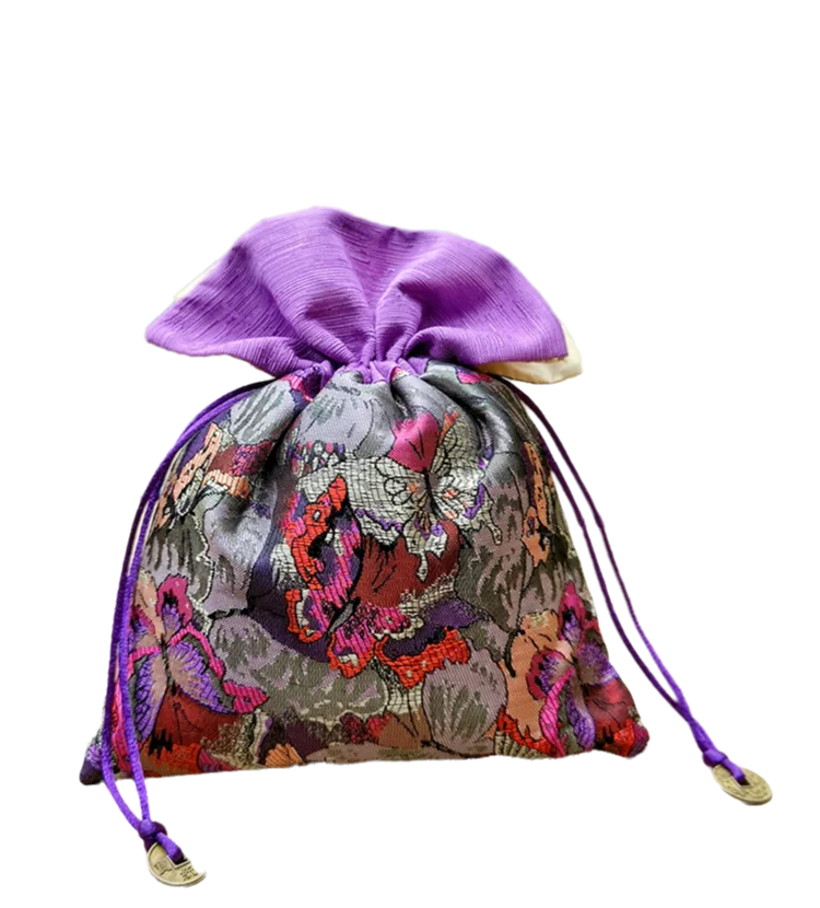 5 Pcs Patchwork Chinese Silk Brocade Cloth Gift Pouches, Drawstring Jewelry Storage Bags, Spices Lavender Candy Packaging Bags